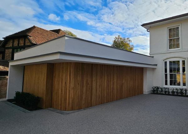 Curved Sliding Timber Garage Door 