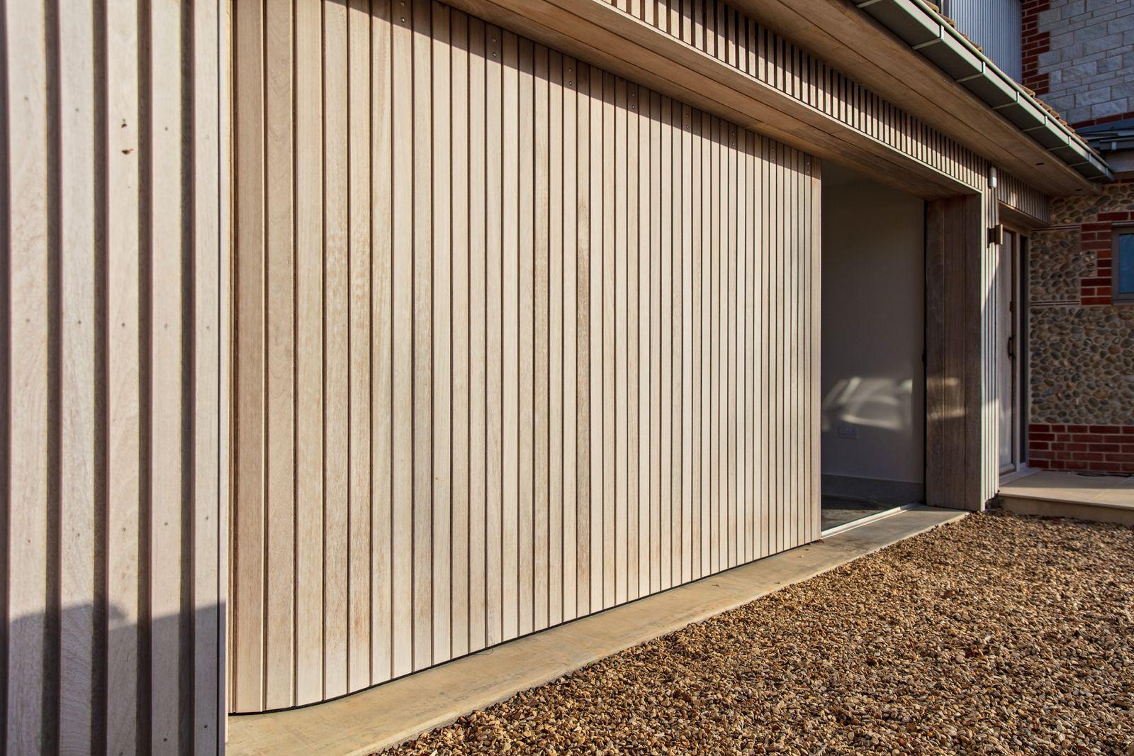 Bespoke Side Sliding Garage Door in Oak
