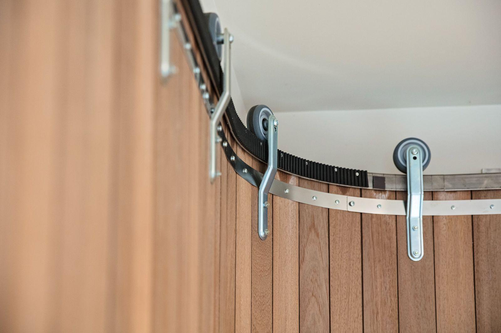 Curved Sliding Timber Garage Door 