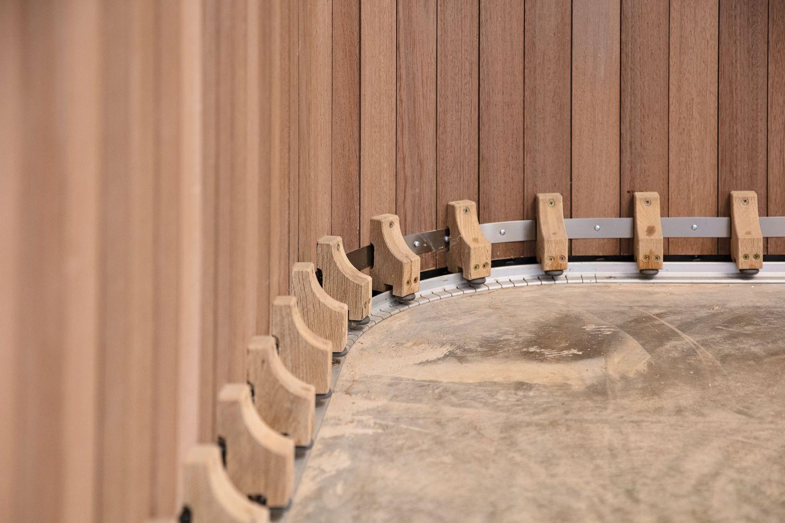 Curved Sliding Timber Garage Door 